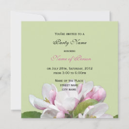 invitación de fiesta de flores de manzana
