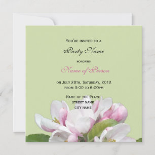 invitación de fiesta de flores de manzana