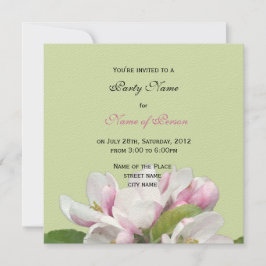 invitación de fiesta de flores de manzana