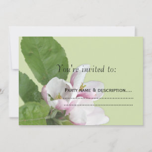 invitación de fiesta de flores de manzano en flor