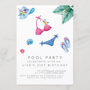 invitación de fiesta de fondo de verano