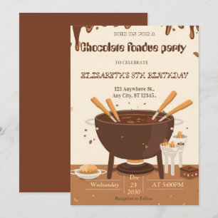 Invitación de Fiesta de Fondue para Amantes del Ch