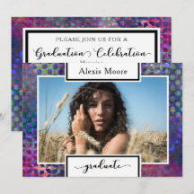 Invitación de fiesta de foto de graduación moderna