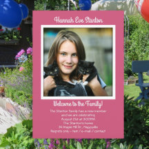 Invitación de fiesta de fotos de adopción de hija