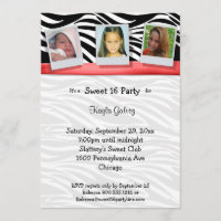 Invitación de Fiesta de fotos de cintas rojas de c