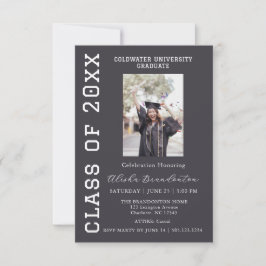 Invitación de fiesta de fotos de graduado con feli