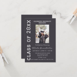 Invitación de fiesta de fotos de graduado con feli