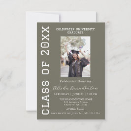 Invitación de fiesta de fotos de graduado con feli