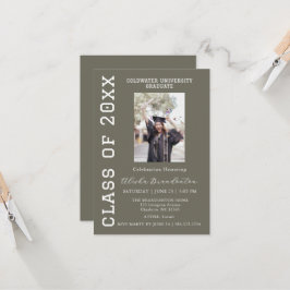 Invitación de fiesta de fotos de graduado con feli