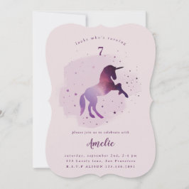 Invitación de fiesta de fotos de unicornio de gala