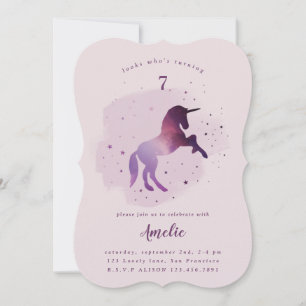 Invitación de fiesta de fotos de unicornio de gala