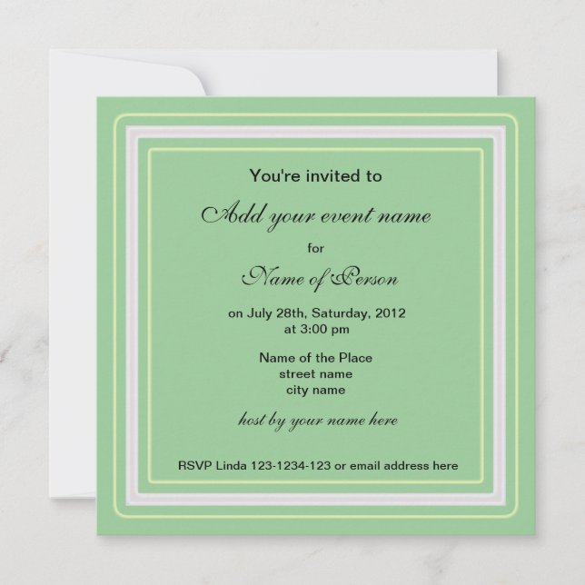 invitación de fiesta de frambuesa blanca (Anverso)