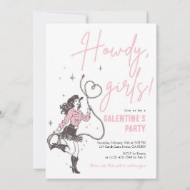 Invitación de fiesta de Galentine de Chicas Howdy
