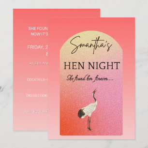 Invitación de fiesta de gallina rosa elegante No