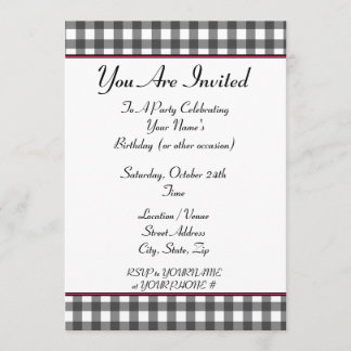 invitación de fiesta de gingham