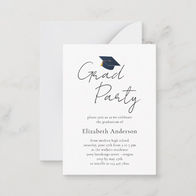 Invitación de fiesta de gorra de graduación profes (Anverso)