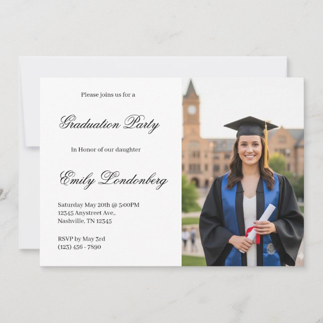 invitación de fiesta de graduación  (Anverso)
