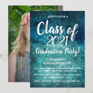 Invitación de fiesta de graduación azul marino ver