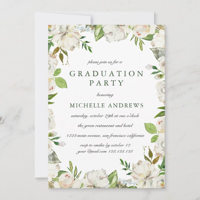 Invitación de fiesta de graduación Chic Antique Ga (Anverso)