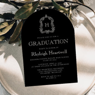 Invitación de fiesta de graduación clásica con cre