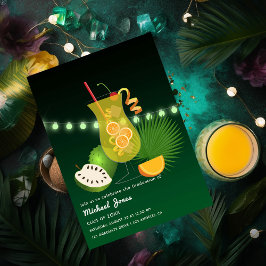 Invitación de fiesta de graduación cóctel tropical