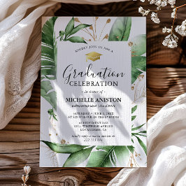 Invitación de fiesta de graduación con ambiente de