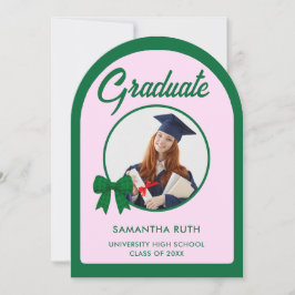 Invitación de fiesta de graduación con arco de laz