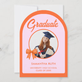 Invitación de fiesta de graduación con arco de laz