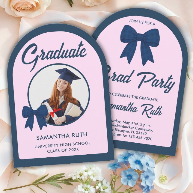 Invitación de fiesta de graduación con arco de laz (Subido por el creador)