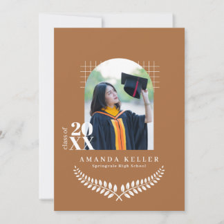 Invitación de fiesta de graduación con arco de ter