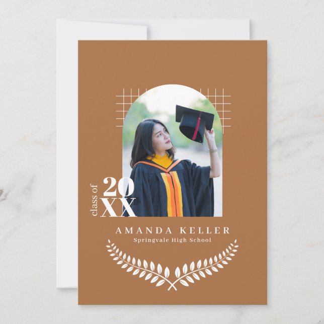 Invitación de fiesta de graduación con arco de ter (Anverso)