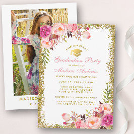Invitación de fiesta de graduación con brillo de o