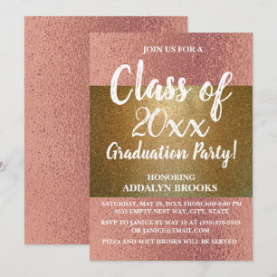 Invitación de fiesta de graduación con brillo en r