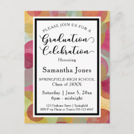 Invitación de fiesta de graduación con círculos mu