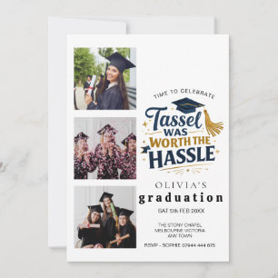 Invitación de fiesta de graduación con collage de