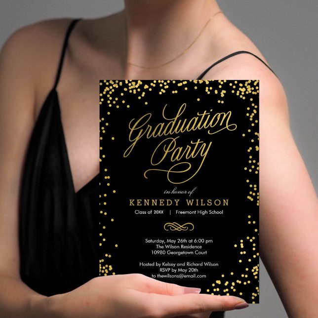 Invitación de fiesta de graduación con confeti bri (Subido por el creador)