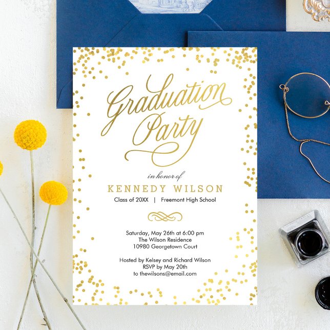 Invitación de fiesta de graduación con confeti bri (Subido por el creador)