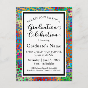 Invitación de fiesta de graduación con confeti col