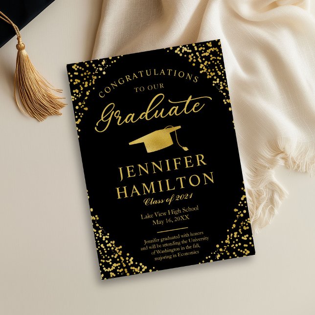Invitación de fiesta de graduación con confeti de  (Subido por el creador)