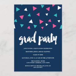 Invitación de fiesta de graduación con confeti en