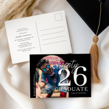 Invitación de fiesta de graduación con foto arquea