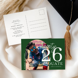Invitación de fiesta de graduación con foto arquea