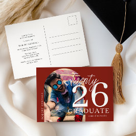 Invitación de fiesta de graduación con foto arquea