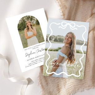 Invitación de fiesta de graduación con foto de arc