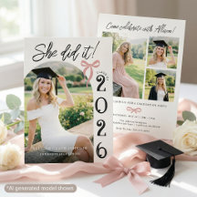Invitación de fiesta de graduación con foto de arc