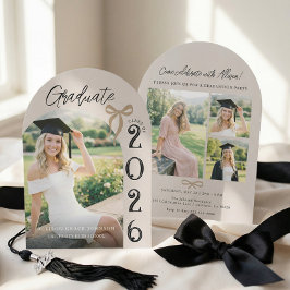 Invitación de fiesta de graduación con foto de arc