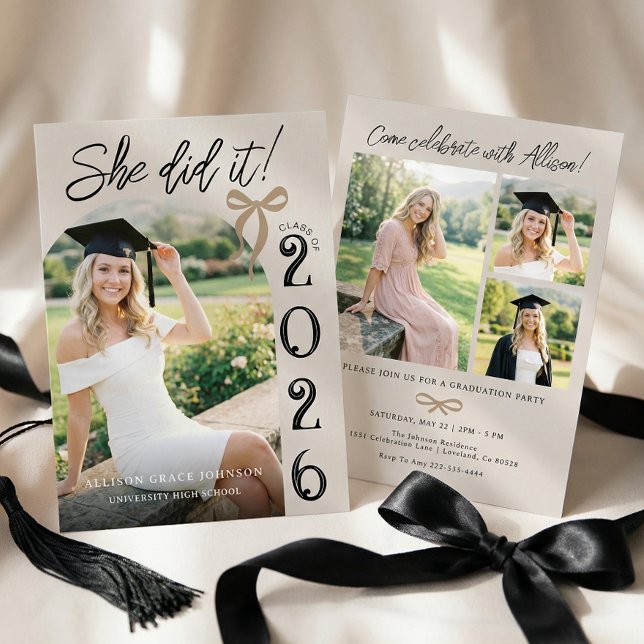 Invitación de fiesta de graduación con foto de arc (Subido por el creador)