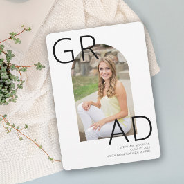 Invitación de fiesta de graduación con foto de arc