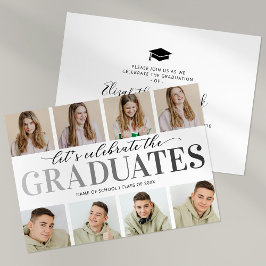 Invitación de fiesta de graduación con foto de dos