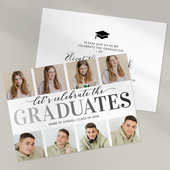 Invitación de fiesta de graduación con foto de dos (Subido por el creador)